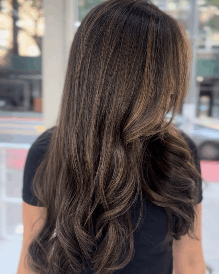 Long dark hair with subtle balayage by Duneisy