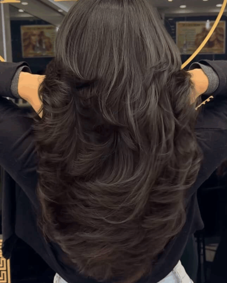 Long dark layered butterfly cut by Dilya