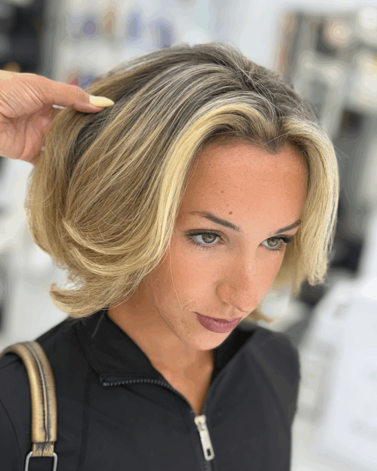 Blonde highlighted bob by Goya