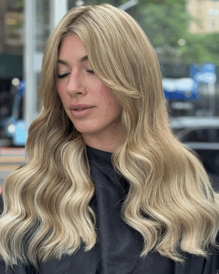 Sandy-blonde highlights by Goya