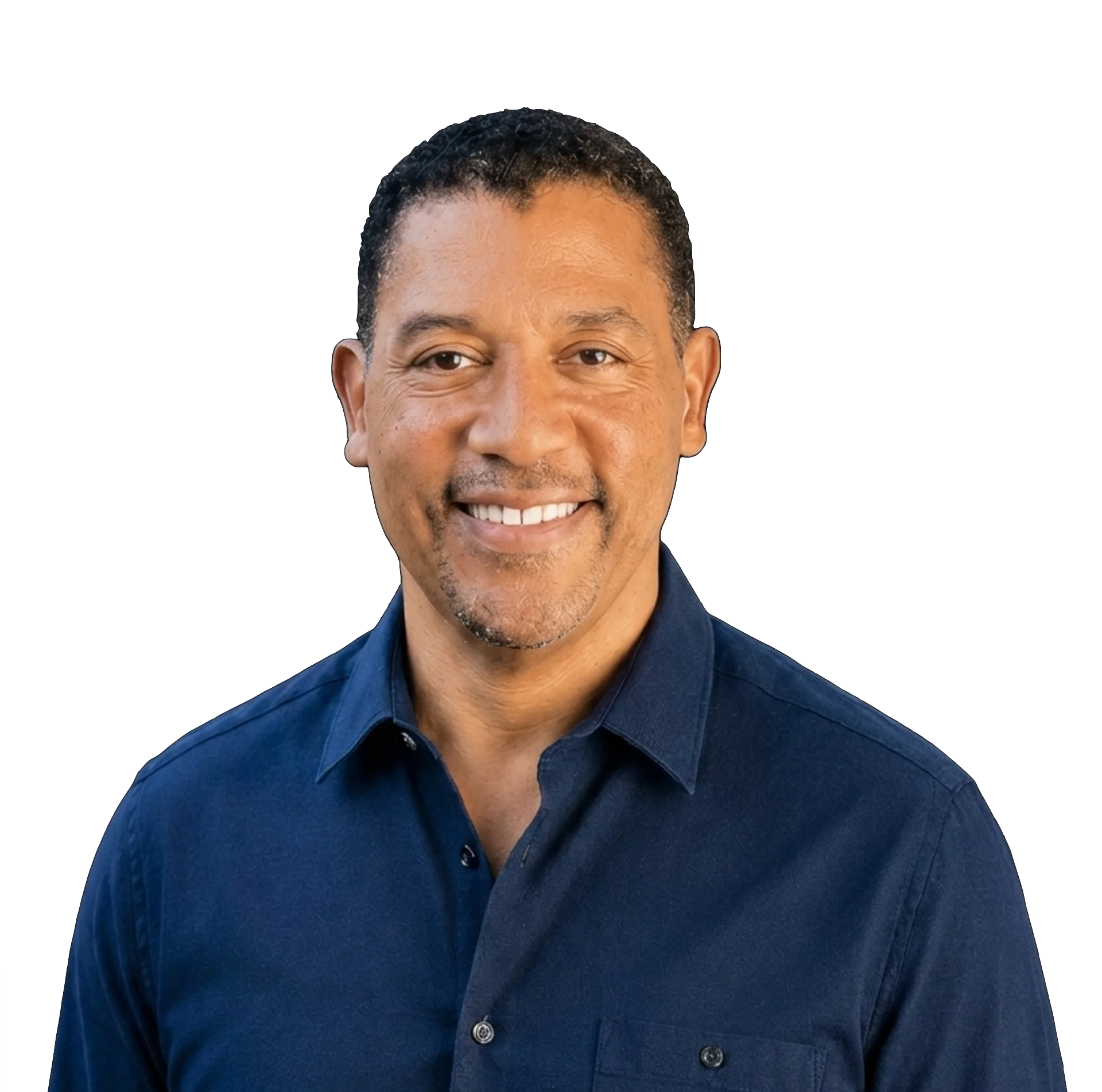 Headshot of David White, Founder and CEO of 3CG Ventures, smiling outdoors in front of green foliage