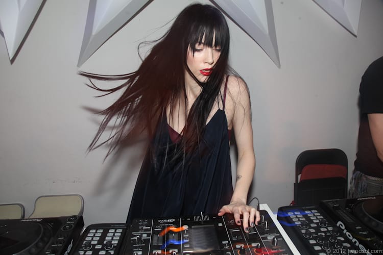 Female DJ at the Heineken concept club opening in Milan