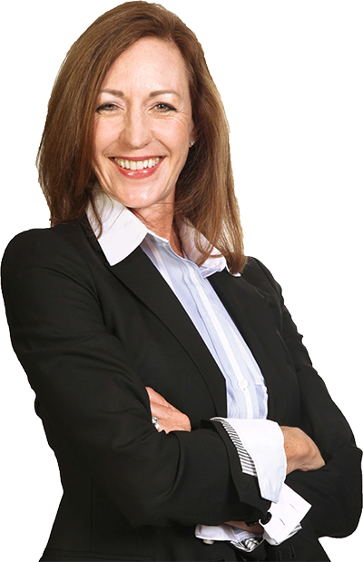 Melba Holliday in a black blazer, arms crossed, smiling