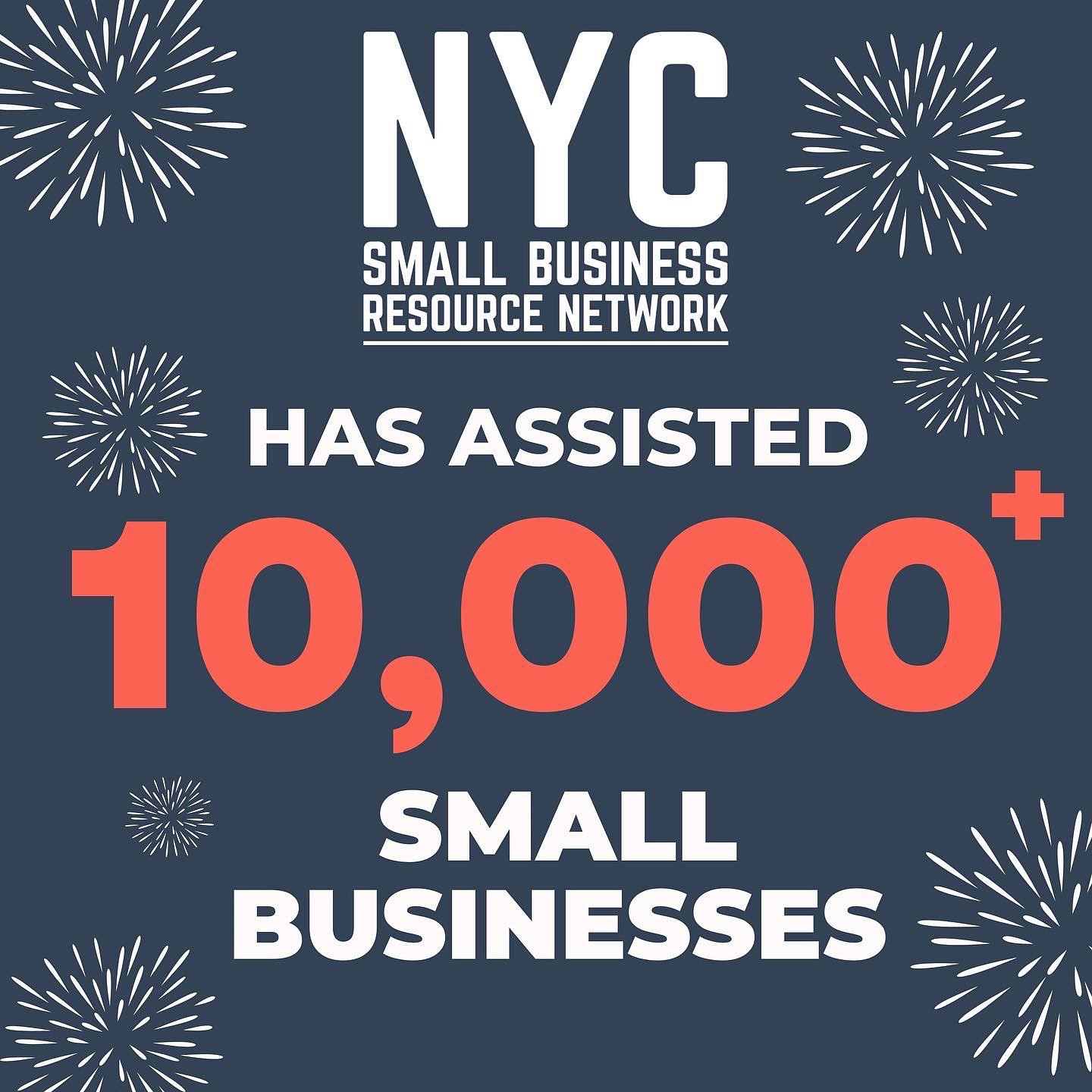 NYC Small Business Resource Network — assisted 10,000+ small businesses graphic