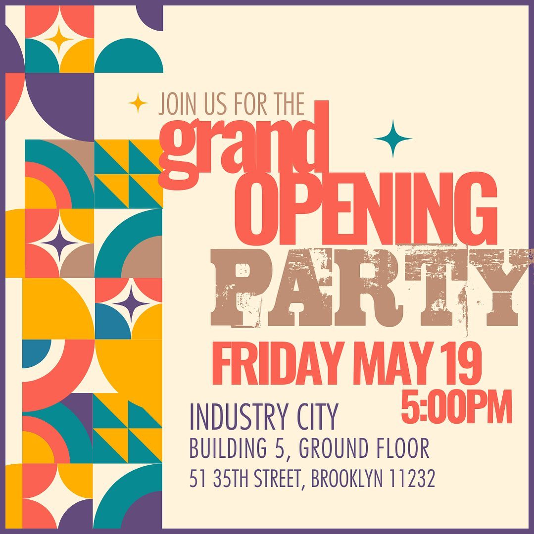 Grand Opening Party flyer, Industry City Brooklyn