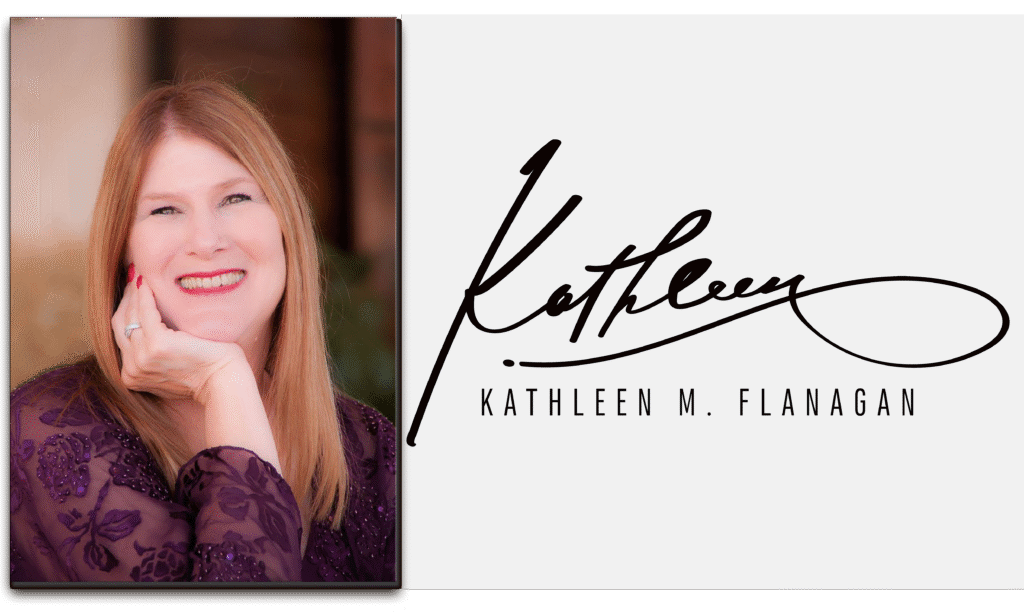 Portrait of Kathleen M. Flanagan beside her handwritten signature