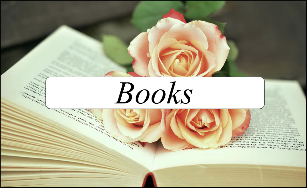 Open book with pink roses on the pages — Books