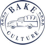 Bake Culture circular bread-truck stamp logo