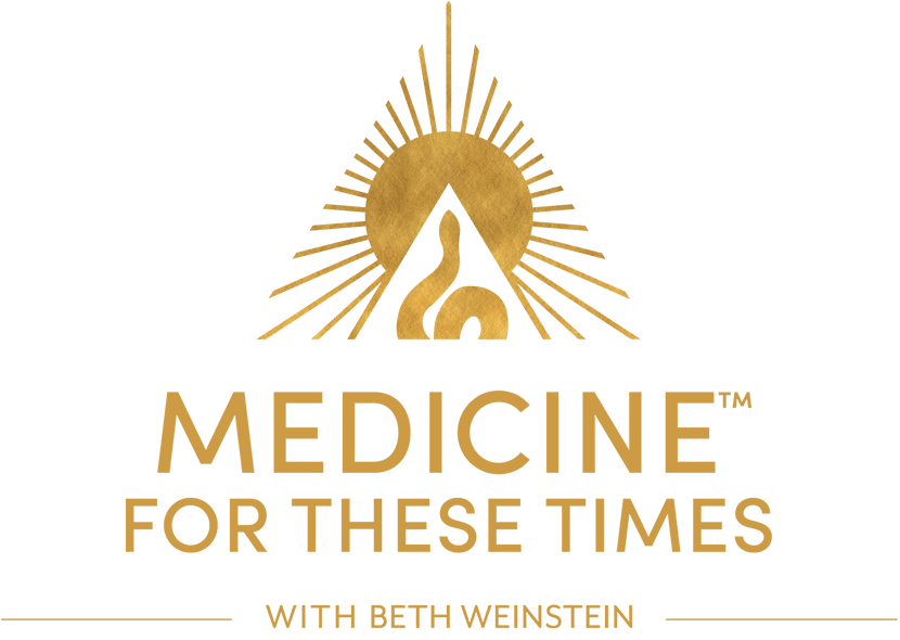 Medicine For These Times podcast logo with gold sunburst mark