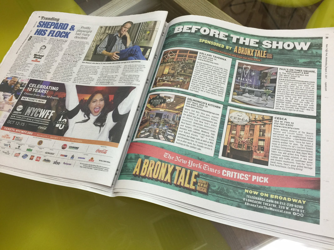 New York Post open to 'Before the Show' feature sponsored by A Bronx Tale musical