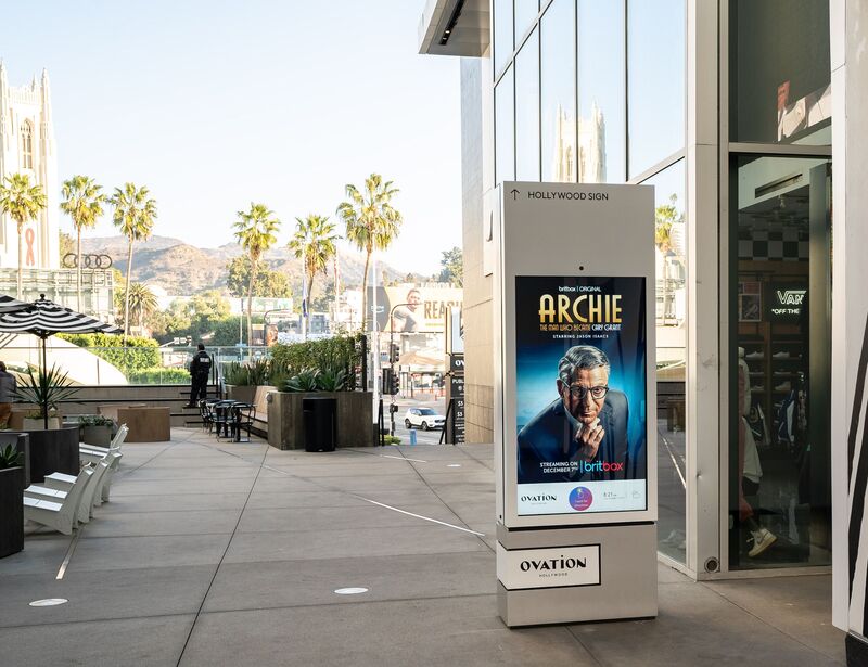 BritBox 'Archie' digital kiosk with the Hollywood sign visible