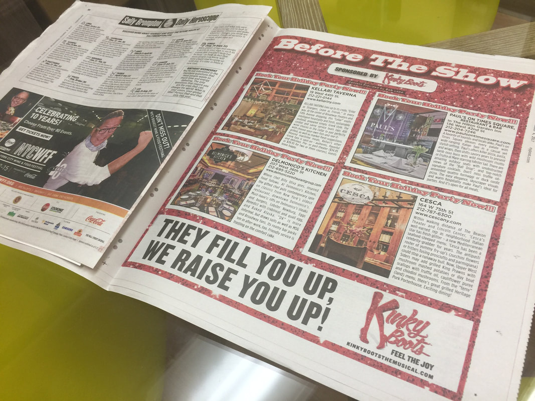 New York Post open to 'Before the Show' feature sponsored by Kinky Boots musical