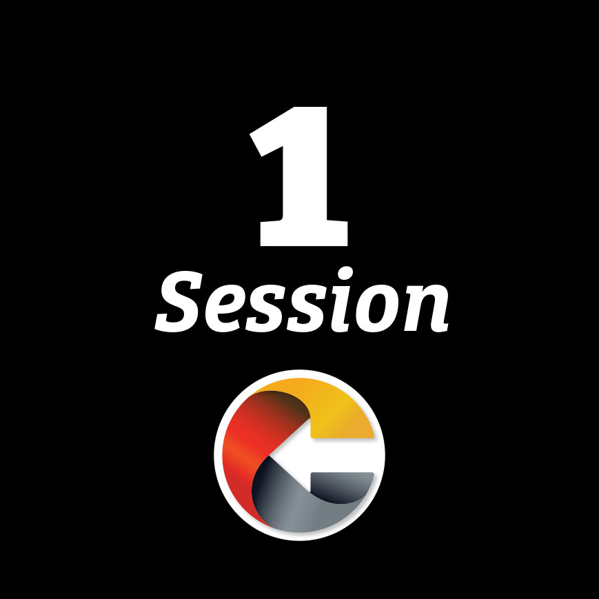 Single Session tier — black card with 1 Session