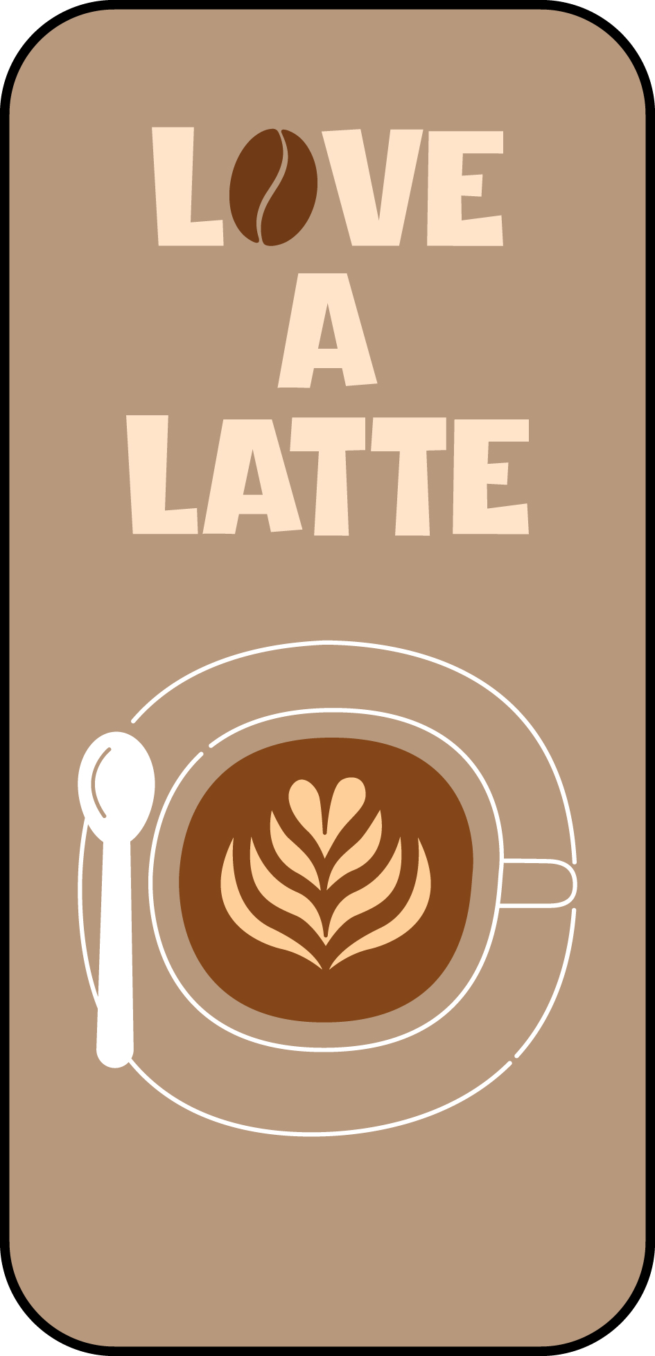 Illustrated card: latte art cup