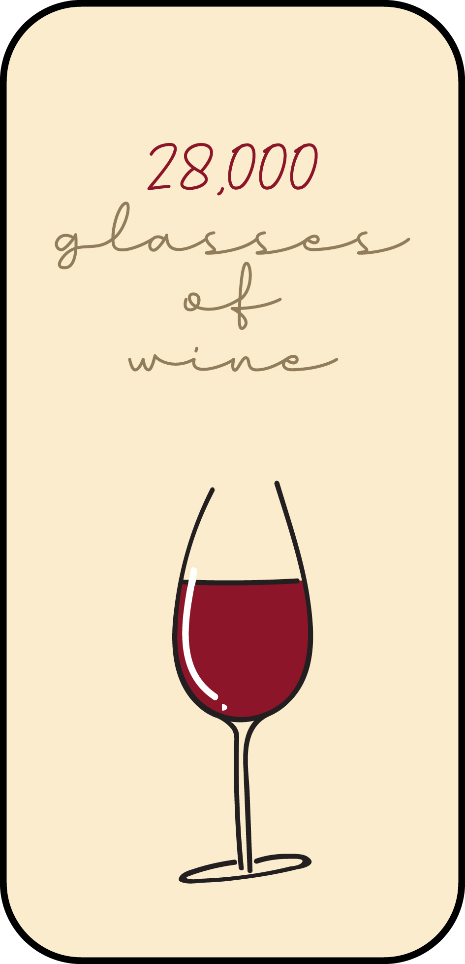 Illustrated card: red wine glass
