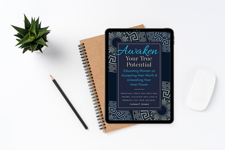 Awaken Your True Potential course shown on a tablet on a white desk