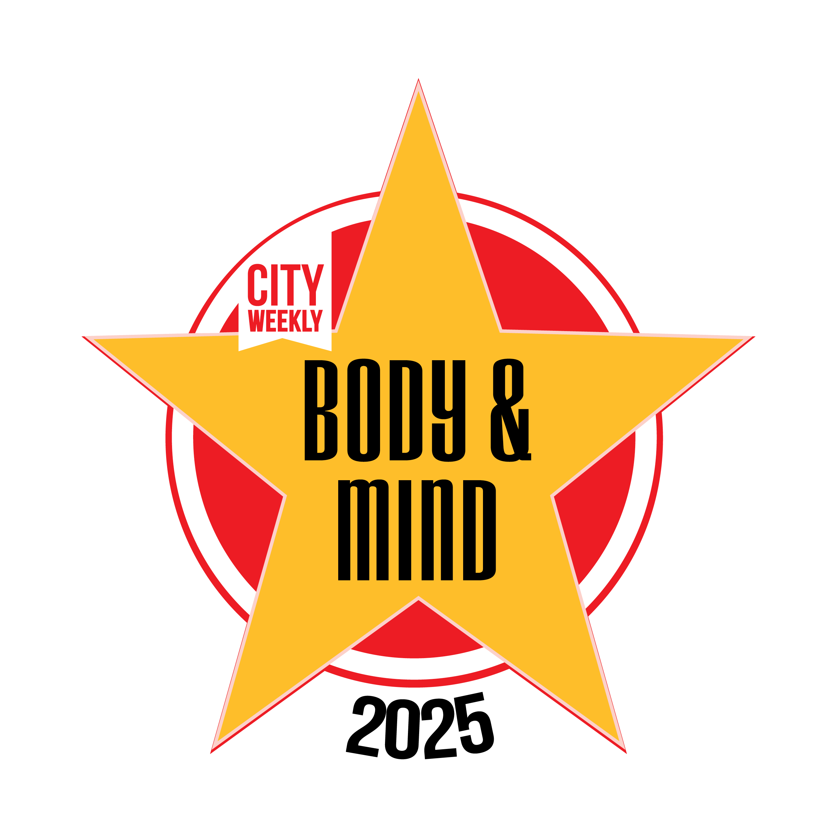 City Weekly Body & Mind award star badge