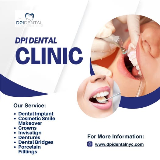 DPI Dental Clinic flyer listing dental services