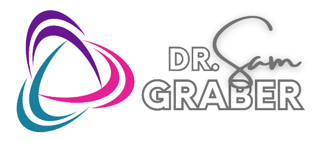 Dr. Sam Graber brand logo — interlocking loops in purple, pink and teal with the DR. Sam GRABER wordmark