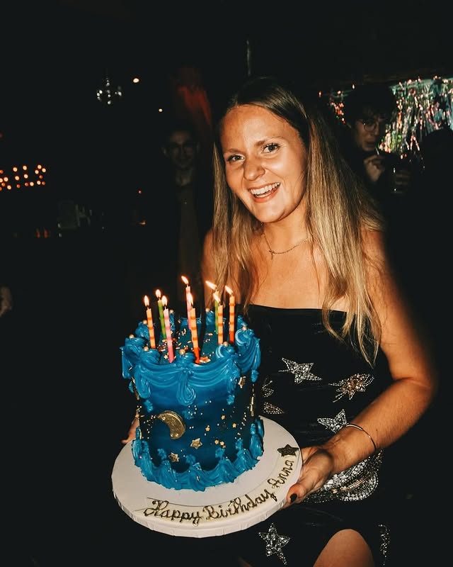 Group celebrating a birthday in the back room at Juke Bar NYC