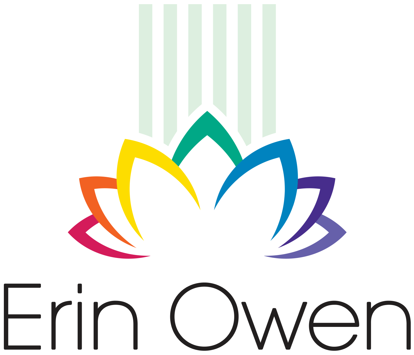 Erin Owen rainbow lotus logo