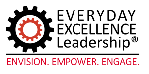 Everyday Excellence Leadership® — red gear logo with Envision, Empower, Engage tagline