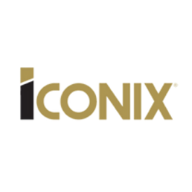 Iconix champagne-gold braces logo