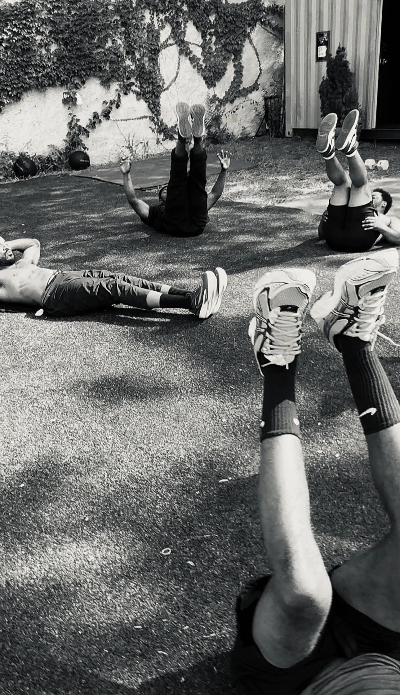 A FitKonnekt small group class training outdoors in Bronzeville