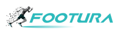 FOOTURA logo — running figure mark and teal wordmark