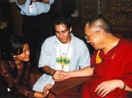 Brett Engle and Penpa Dolma meeting the Dalai Lama