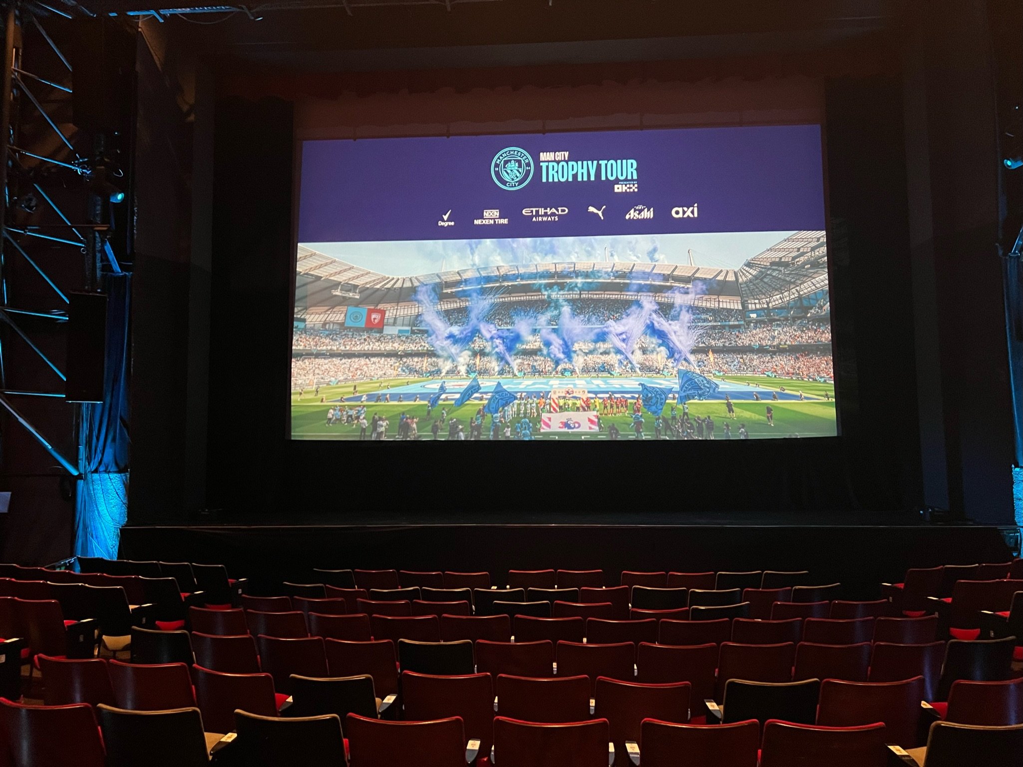 Man City trophy tour setup