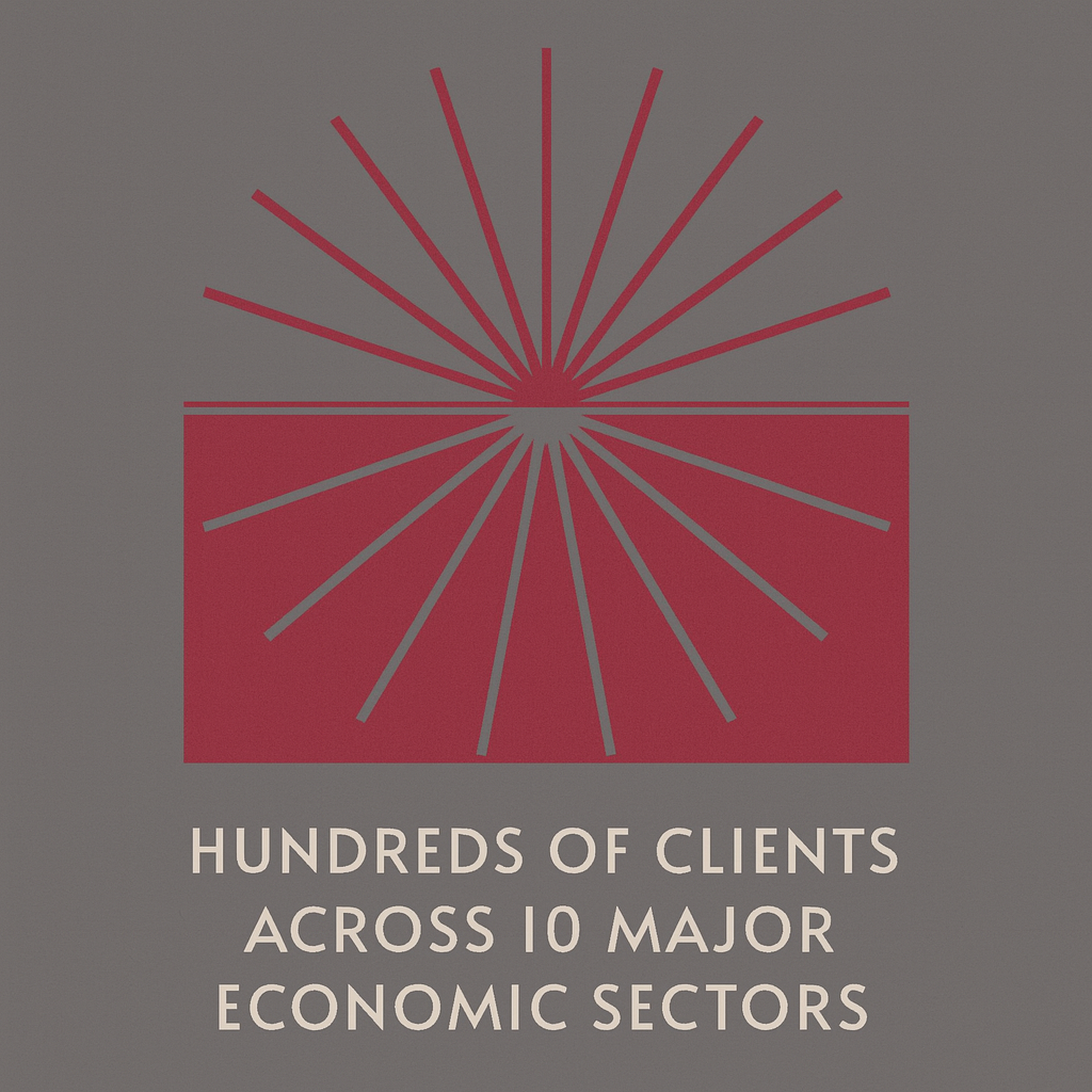 Hundreds of clients across 10 major economic sectors