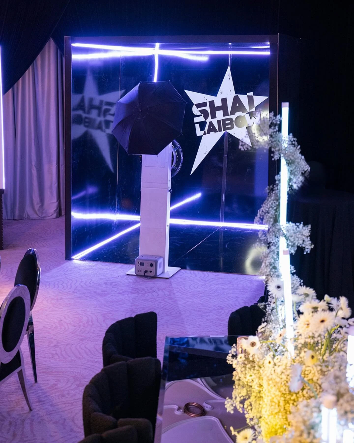 Shai's mitzvah — mirrored neon photo booth