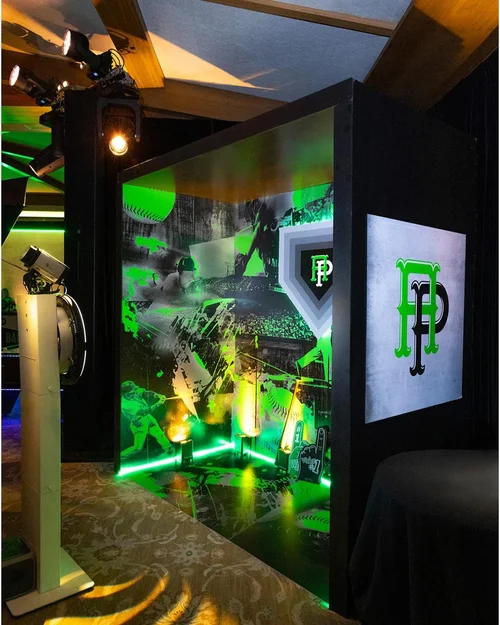 Themed photo booth with FP monogram