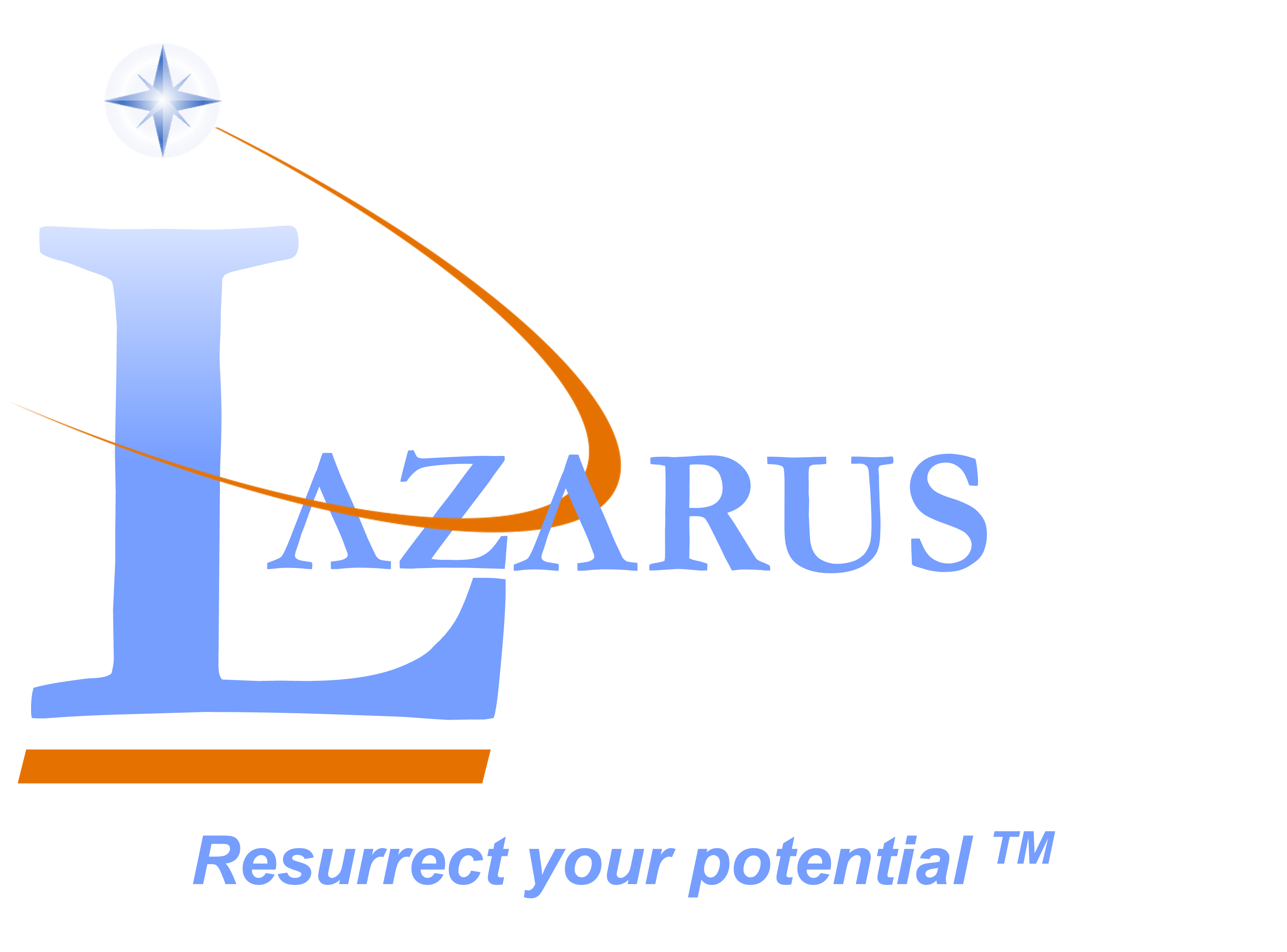 Lazarus Coaching & Consulting LLC — star logo and wordmark with tagline Resurrect your potential