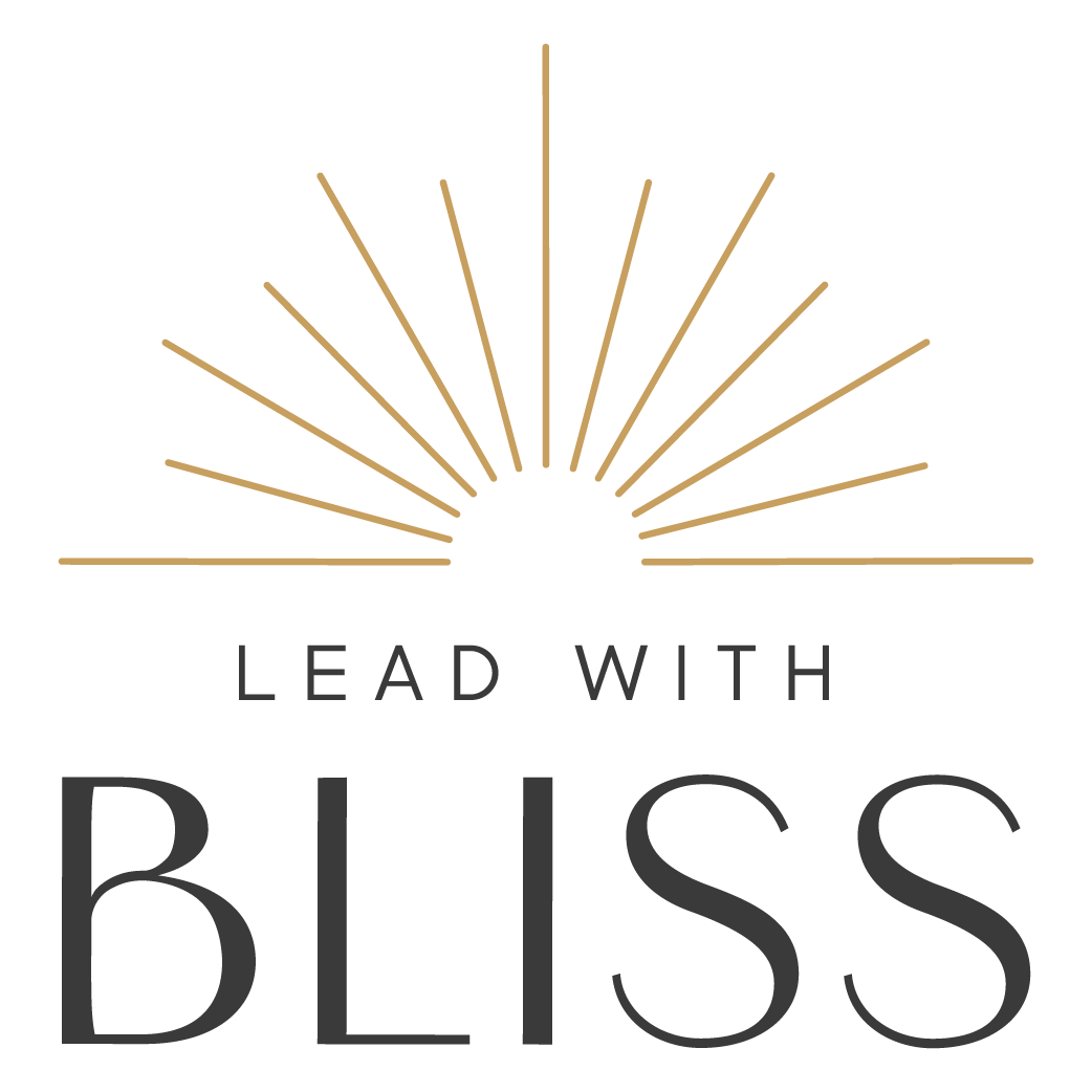 Lead With Bliss logo — gold sunburst above the wordmark Lead With Bliss