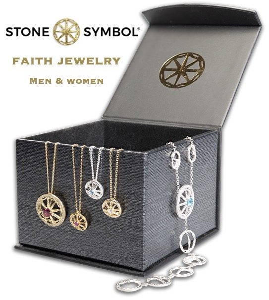 Stone Symbol faith jewelry box for men and women