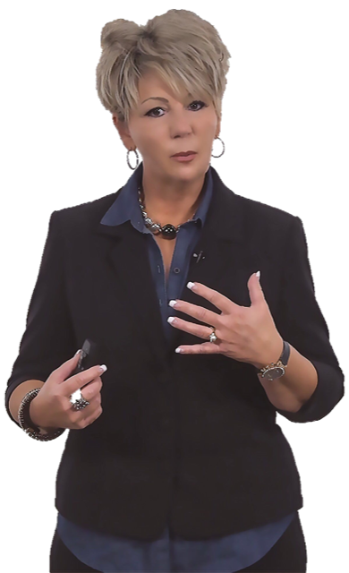 Dr. Linda Shell gesturing while speaking