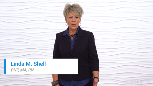 Video still of Linda M. Shell, DNP, MA, RN