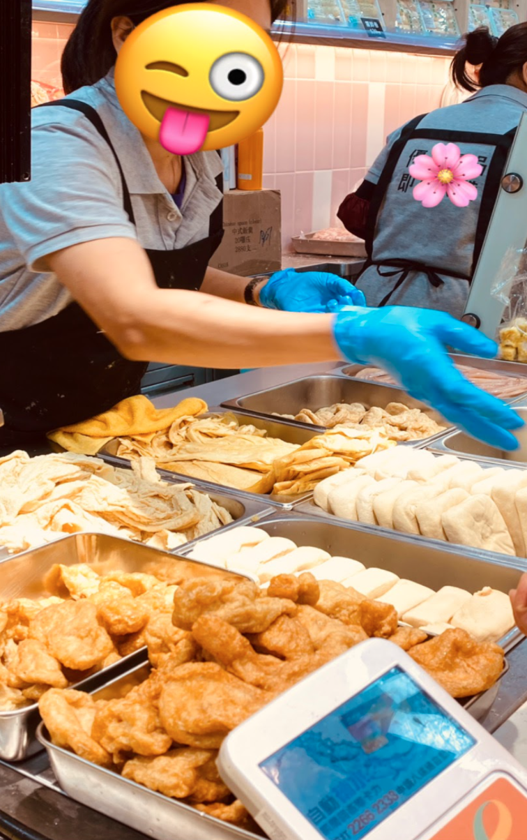 Market stall selling tofu and soy products