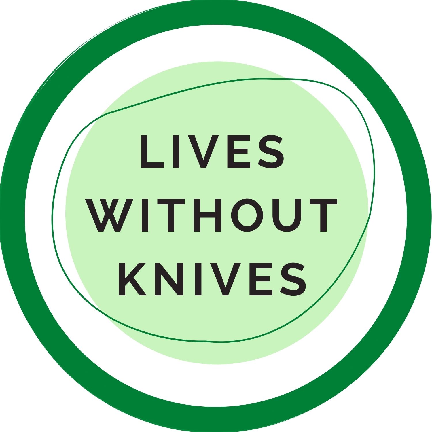 Lives Without Knives circular wordmark logo