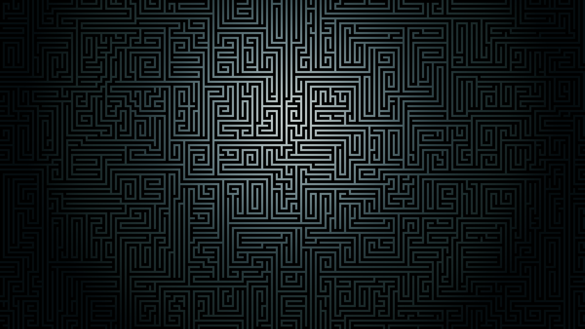 A dark labyrinth with a glowing center — Mannada's symbolic maze