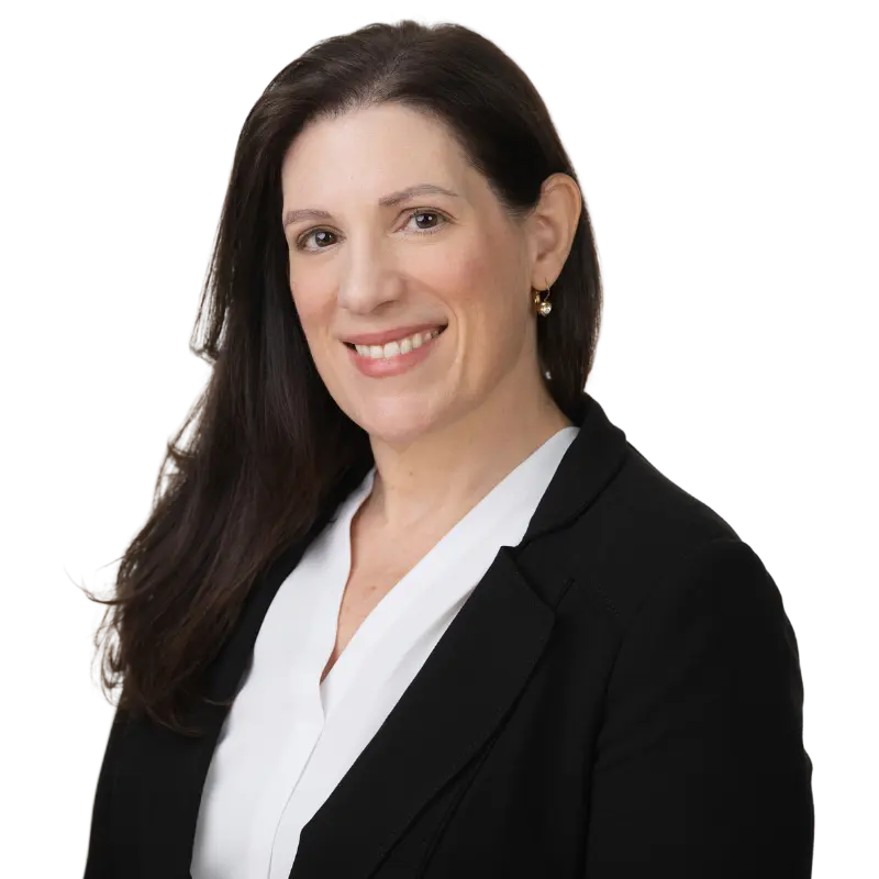 Mary Cioffi, executive coach, in a black blazer and white blouse