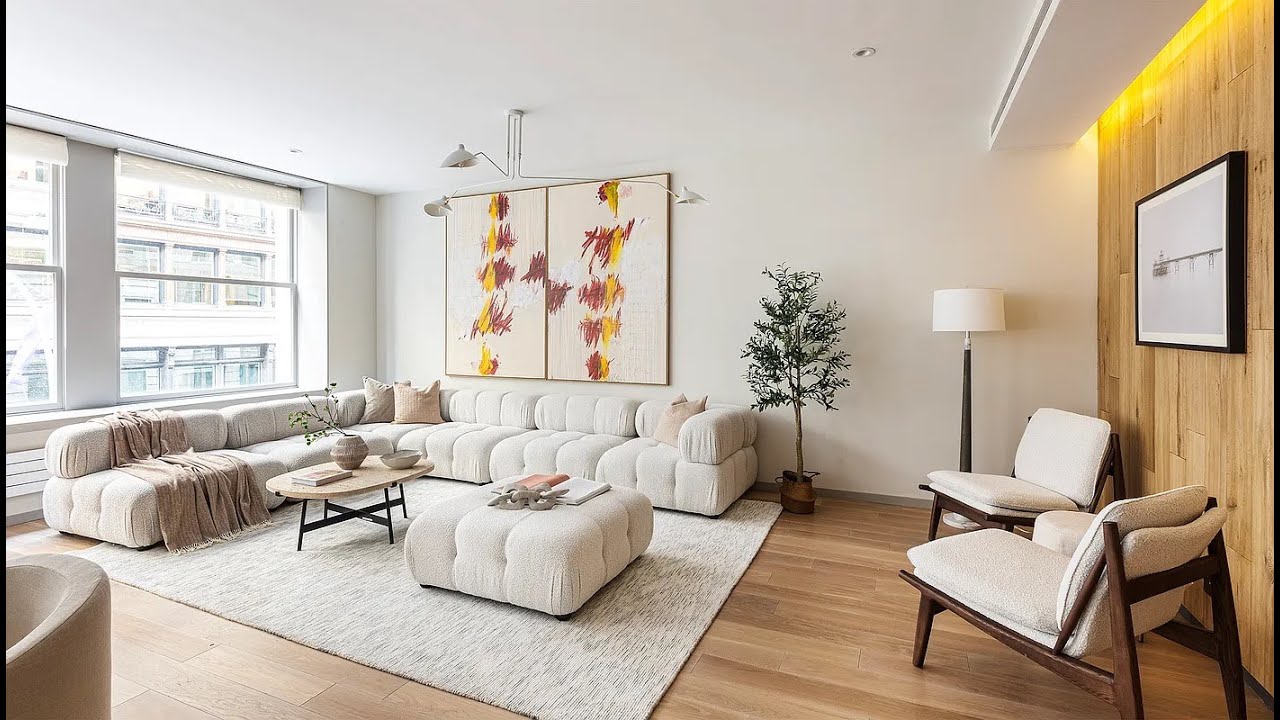 Interior of a full-floor converted loft at Iron Lofts in Flatiron, Manhattan