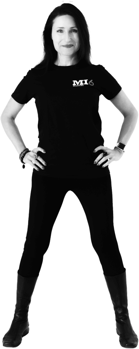 Alana Winter, founder of MI6 Academy, full-length portrait