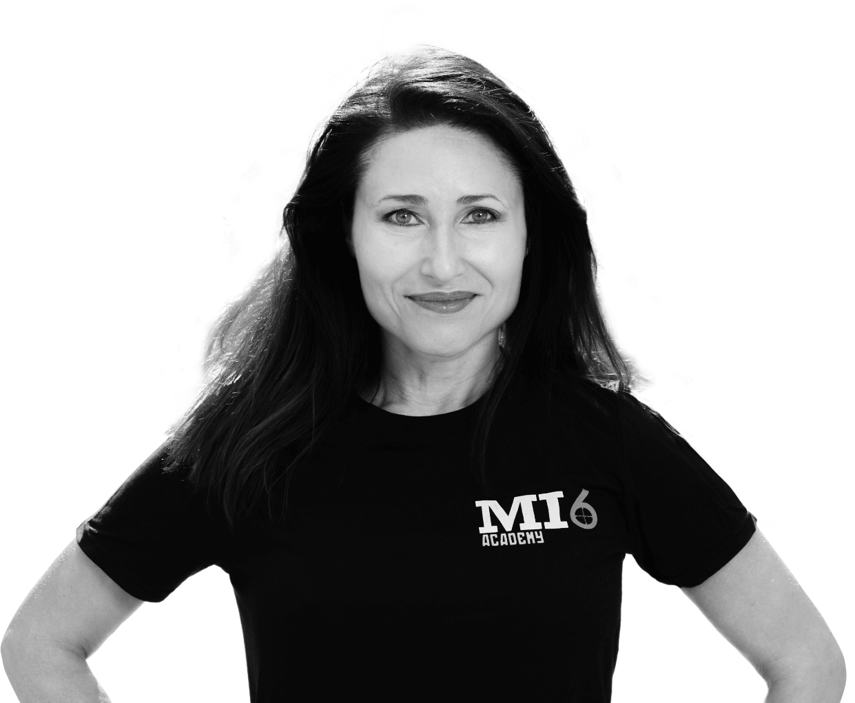 Alana Winter, founder of MI6 Academy, in an MI6 Academy t-shirt