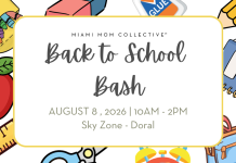 Back to School Bash event graphic with school supply illustrations