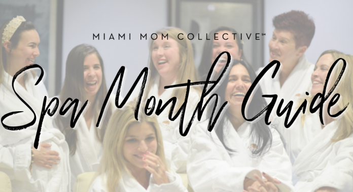 Miami Spa Month Guide feature image — women in spa robes with a handwritten script overlay