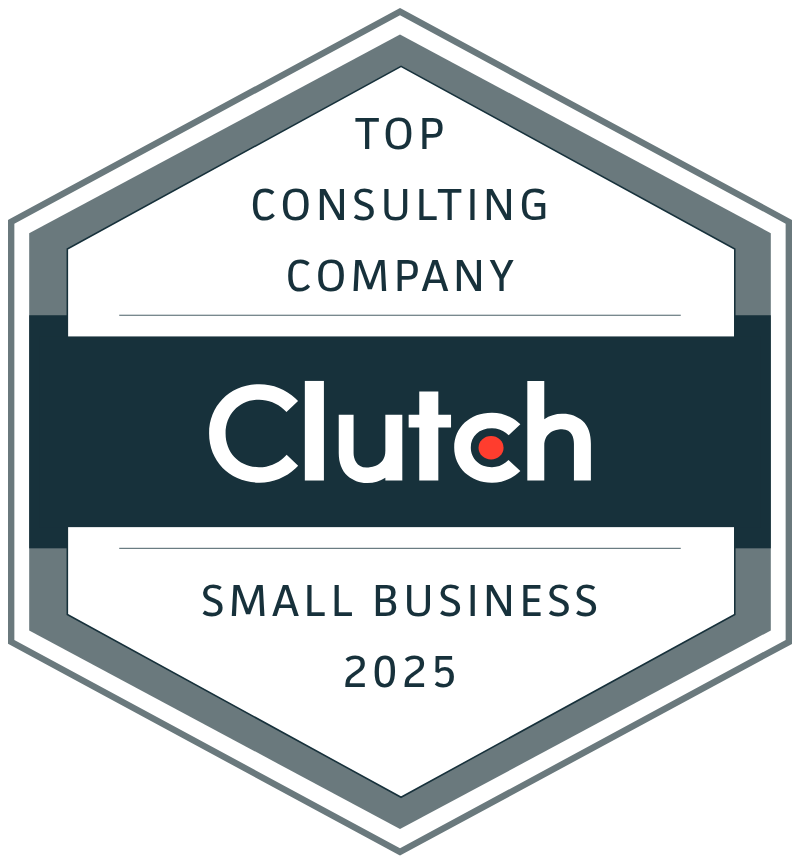 Clutch Top Consulting Company Small Business 2025 award badge