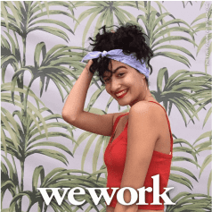 Hybrid photo booth output with WeWork branding